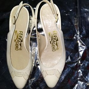 **Great Condition! Like New, Ferragamo, All Leather, Shoes Sling Backs!